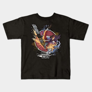 VEGA: FLYING BARCELONA ATTACK - RED/PURPLE Kids T-Shirt